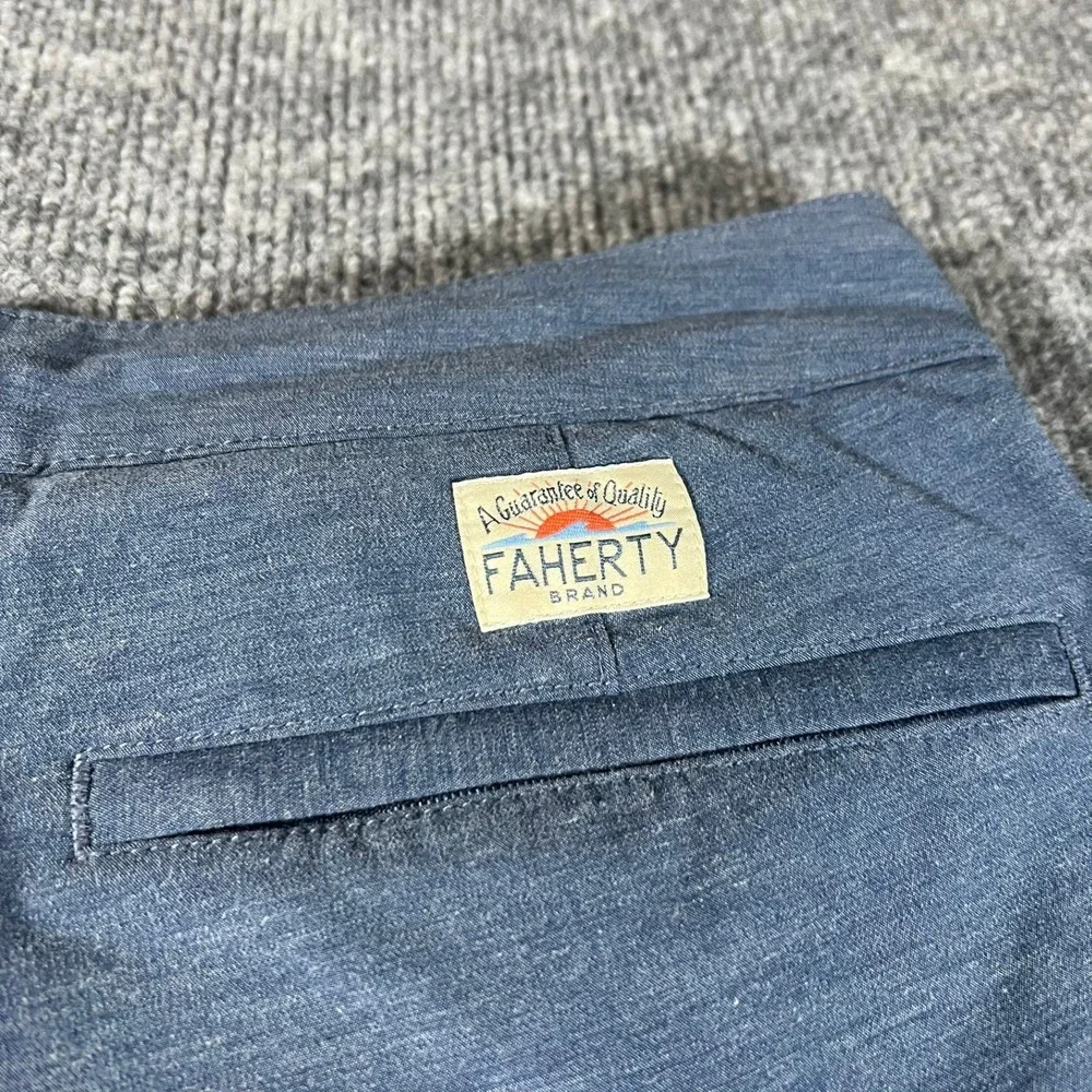 Faherty Blue Flat Front Men's Shorts